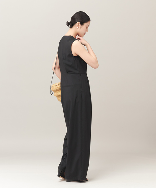 journal standard L'essage（ジャーナルスタンダードレサージュ）の「Vネックオールインワン（つなぎ/オールインワン・レディース・ブラック/ブラウン・FREE）」の4枚目の写真