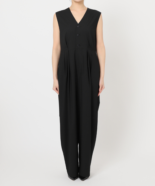 journal standard L'essage（ジャーナルスタンダードレサージュ）の「Vネックオールインワン（つなぎ/オールインワン・レディース・ブラック/ブラウン・FREE）」の9枚目の写真