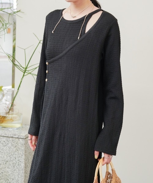 Bab（バブ）の「【低身長さん向けサイズあり】レイヤードデザインカットワンピース（ワンピース・レディース・ホワイト系その他/ブラック・MEDIUM/SMALL）」の21枚目の写真
