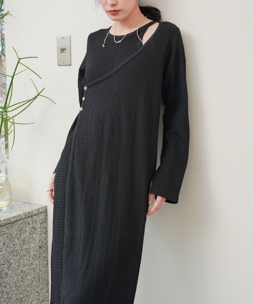 Bab（バブ）の「【低身長さん向けサイズあり】レイヤードデザインカットワンピース（ワンピース・レディース・ホワイト系その他/ブラック・MEDIUM/SMALL）」の15枚目の写真