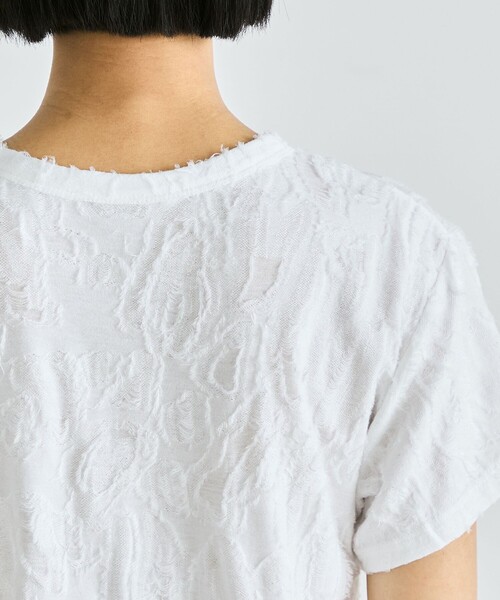 【EDITION】バックカットジャカード ハーフスリーブトップス バックカットジャカード ハーフスリーブトップス（Tシャツ