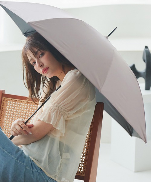 macocca（マコッカ）の「完全遮光 UVカット率100% 晴雨兼用 軽量スリム ジャンプ傘 makez. マケズ 無地 親骨58cm（長傘・レディース・ブラウン/モカ/アイボリー/グレイッシュベージュ・FREE）」の3枚目の写真