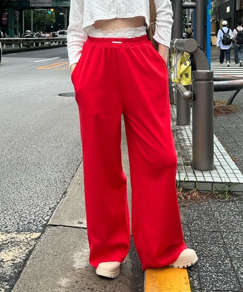 RAY CASSIN（レイカズン）の「レースウエストレイヤードスウェットパンツ（スウェットパンツ・レディース・ホワイト系その他/レッド/ブラック系その他2/グレー・FREE）」の4枚目の写真