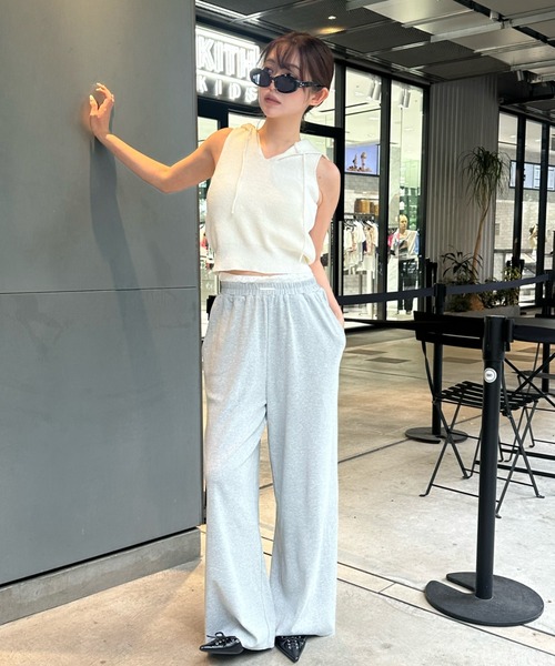 RAY CASSIN（レイカズン）の「レースウエストレイヤードスウェットパンツ（スウェットパンツ・レディース・ホワイト系その他/レッド/ブラック系その他2/グレー・FREE）」の7枚目の写真