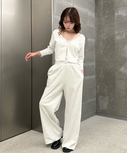 RAY CASSIN（レイカズン）の「レースウエストレイヤードスウェットパンツ（スウェットパンツ・レディース・ホワイト系その他/レッド/ブラック系その他2/グレー・FREE）」の13枚目の写真