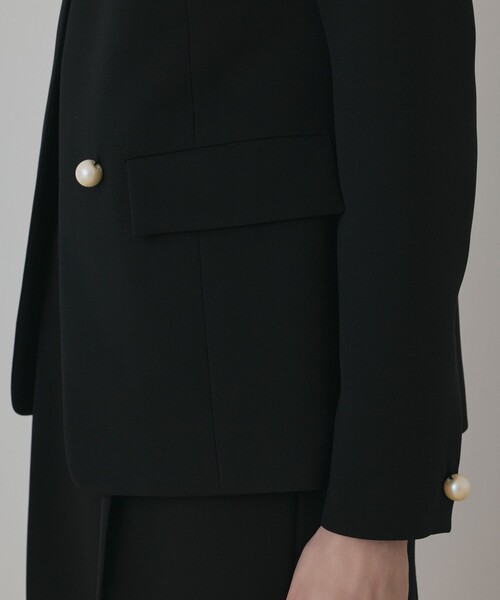 セール】パールボタンノーカラージャケット（ノーカラージャケット