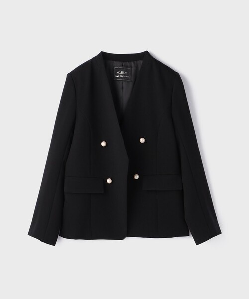 ［Gracecontinental］パールボタンノーカラージャケット セール】パールボタンノーカラージャケット（ノーカラージャケット