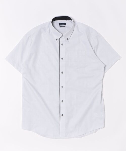 TOKYO SHIRTS(トウキョウシャツ)の「【超形態安定】 形態安定ノンアイロン ボタンダウン 半袖ビジネスワイシャツ(大きいサイズ)(ビジネスシャツ・メンズ・グレー・首回り47cm/首回り45cm)」の6枚目の写真
