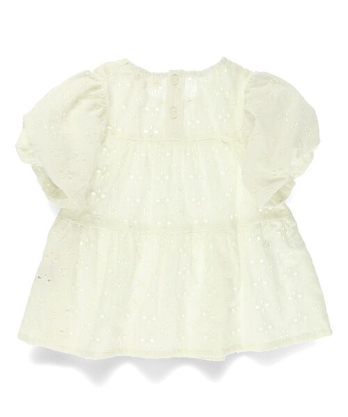 BRANSHES(ブランシェス)の「【おそろい】スカラップレースティアードチュニック(シャツ/ブラウス・キッズ・オレンジ/アイボリー・100/90/120/130/150/140/110)」の9枚目の写真