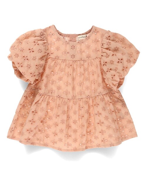 BRANSHES(ブランシェス)の「【おそろい】スカラップレースティアードチュニック(シャツ/ブラウス・キッズ・オレンジ/アイボリー・100/90/120/130/150/140/110)」の10枚目の写真