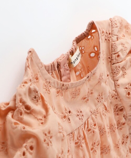 BRANSHES(ブランシェス)の「【おそろい】スカラップレースティアードチュニック(シャツ/ブラウス・キッズ・オレンジ/アイボリー・100/90/120/130/150/140/110)」の11枚目の写真