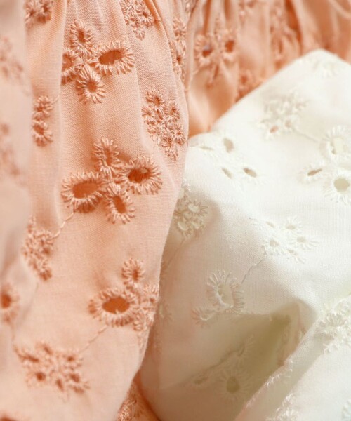 BRANSHES(ブランシェス)の「【おそろい】スカラップレースティアードチュニック(シャツ/ブラウス・キッズ・オレンジ/アイボリー・100/90/120/130/150/140/110)」の14枚目の写真