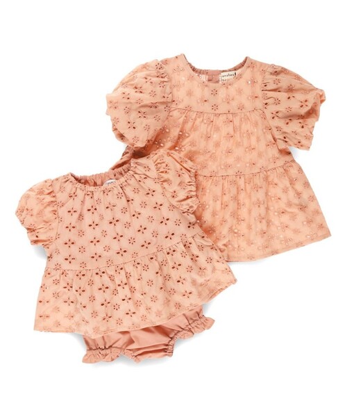 BRANSHES(ブランシェス)の「【おそろい】スカラップレースティアードチュニック(シャツ/ブラウス・キッズ・オレンジ/アイボリー・100/90/120/130/150/140/110)」の18枚目の写真