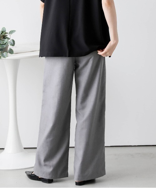 La-gemme（ラジェム）の「ラップデザインワイドパンツ（チノパンツ・レディース・グレー/ベージュ/ブラック・M/L）」の16枚目の写真
