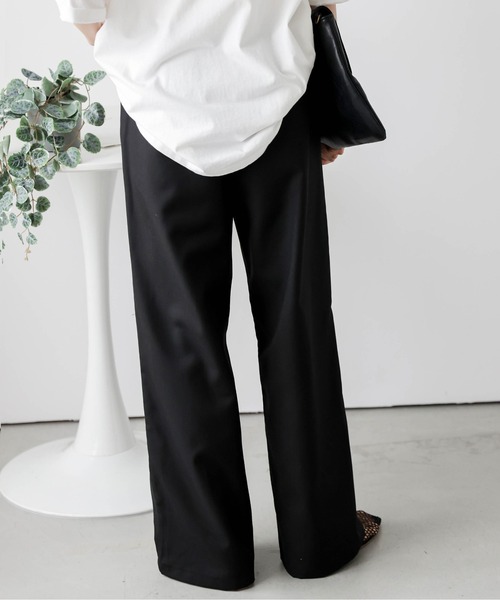 La-gemme（ラジェム）の「ラップデザインワイドパンツ（チノパンツ・レディース・グレー/ベージュ/ブラック・M/L）」の22枚目の写真