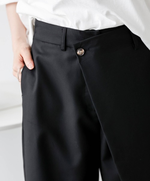 La-gemme（ラジェム）の「ラップデザインワイドパンツ（チノパンツ・レディース・グレー/ベージュ/ブラック・M/L）」の20枚目の写真