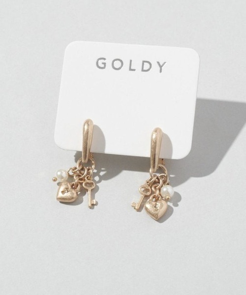 GOLDY(ゴールディ)の「【GOLDY】ハートキーチャーム イヤリング 2250803(イヤリング・レディース・シルバー/ゴールド系その他/シルバー系1/ゴールド・FREE)」の8枚目の写真