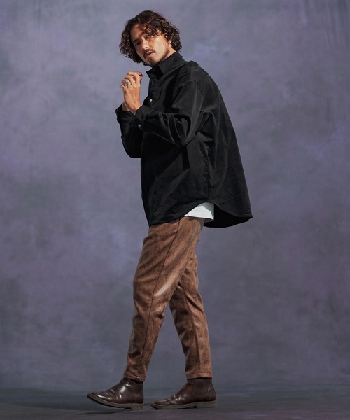 Jih Nunc（ジーヌンク）の「ms6169-ストレッチコーデュロイプルオーバーシャツ（シャツ/ブラウス・メンズ・ワインレッド/ブラウン/ブラック・L/M/S）」の9枚目の写真