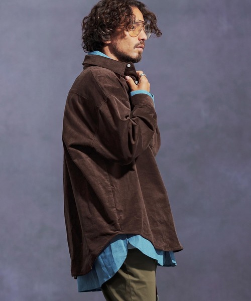 Jih Nunc（ジーヌンク）の「ms6169-ストレッチコーデュロイプルオーバーシャツ（シャツ/ブラウス・メンズ・ワインレッド/ブラウン/ブラック・L/M/S）」の12枚目の写真