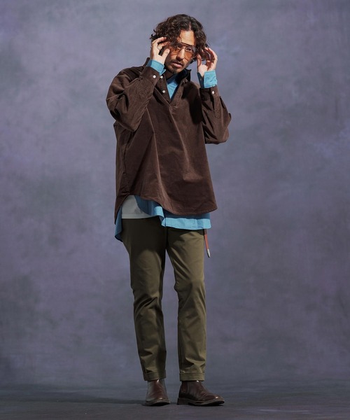 Jih Nunc（ジーヌンク）の「ms6169-ストレッチコーデュロイプルオーバーシャツ（シャツ/ブラウス・メンズ・ワインレッド/ブラウン/ブラック・L/M/S）」の16枚目の写真