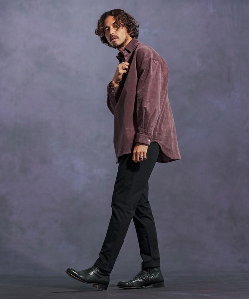 Jih Nunc（ジーヌンク）の「ms6169-ストレッチコーデュロイプルオーバーシャツ（シャツ/ブラウス・メンズ・ワインレッド/ブラウン/ブラック・L/M/S）」の21枚目の写真