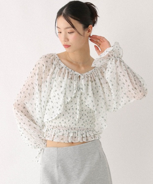 Heather(ヘザー)の「フラワーボレロ/キャミ2P 587259(カーディガン/ボレロ・レディース・ブラック/オフホワイト/ピンク・FREE)」の4枚目の写真
