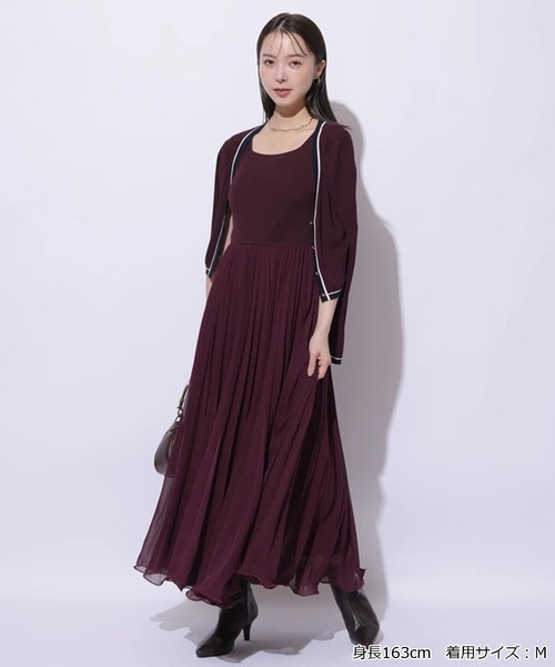 Mystrada（マイストラーダ）の「Ｗ配色ラインカーディガン（ニット/セーター・レディース・ネイビー/レッド系その他3/キャメル/ピンク・38）」の6枚目の写真