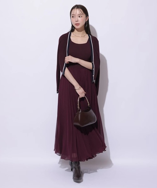 Mystrada（マイストラーダ）の「Ｗ配色ラインカーディガン（ニット/セーター・レディース・ネイビー/レッド系その他3/キャメル/ピンク・38）」の7枚目の写真