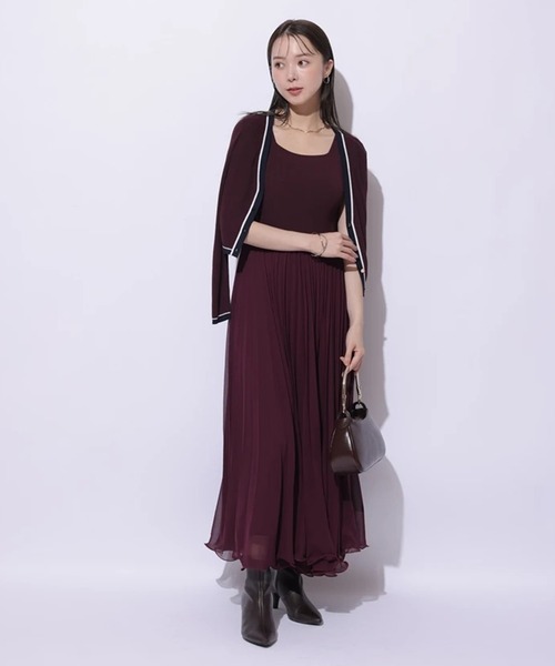 Mystrada（マイストラーダ）の「Ｗ配色ラインカーディガン（ニット/セーター・レディース・ネイビー/レッド系その他3/キャメル/ピンク・38）」の9枚目の写真