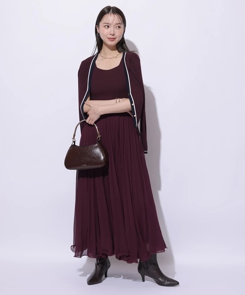 Mystrada（マイストラーダ）の「Ｗ配色ラインカーディガン（ニット/セーター・レディース・ネイビー/レッド系その他3/キャメル/ピンク・38）」の11枚目の写真