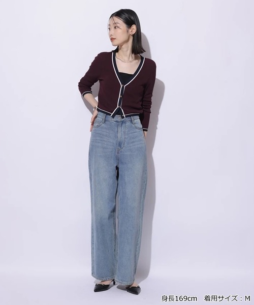 Mystrada（マイストラーダ）の「Ｗ配色ラインカーディガン（ニット/セーター・レディース・ネイビー/レッド系その他3/キャメル/ピンク・38）」の18枚目の写真