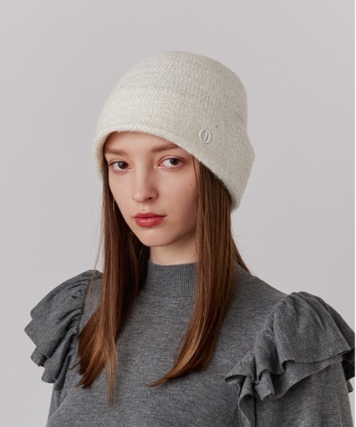 Chapeau d' O（シャポードオー）の「Chapeau d' O  Spangle Mohair Beanie / シャポードオー（ニットキャップ/ビーニー・レディース・ブラック/グレー/ホワイト・M/57.5cm）」の10枚目の写真