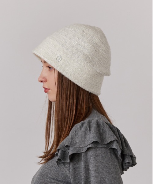 Chapeau d' O（シャポードオー）の「Chapeau d' O  Spangle Mohair Beanie / シャポードオー（ニットキャップ/ビーニー・レディース・ブラック/グレー/ホワイト・M/57.5cm）」の11枚目の写真