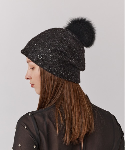 Chapeau d' O（シャポードオー）の「Chapeau d' O  Spangle Mohair Beanie / シャポードオー（ニットキャップ/ビーニー・レディース・ブラック/グレー/ホワイト・M/57.5cm）」の17枚目の写真