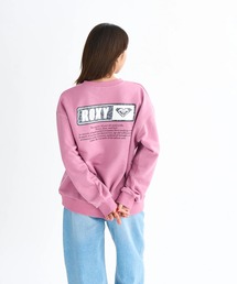 SQUARE LOGO PULL OVE /ロキシー速乾ロゴバックプリントクルーネックスウェットトレーナー