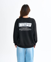 SQUARE LOGO PULL OVE /ロキシー速乾ロゴバックプリントクルーネックスウェットトレーナー