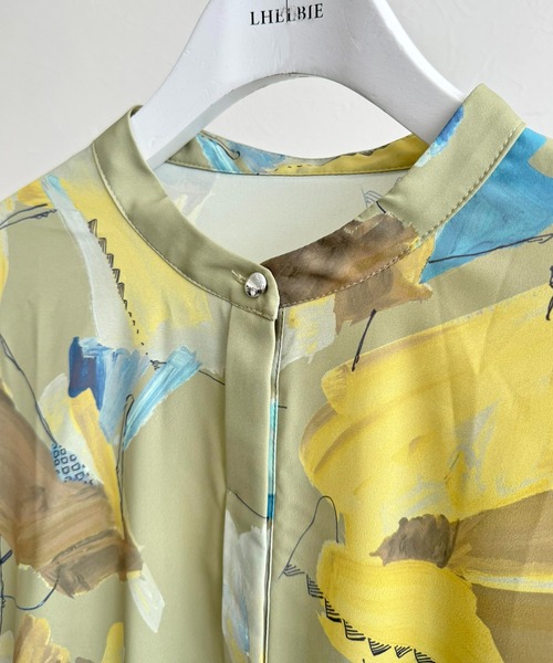LHELBIE（レルビエ）の「ラフペイントワンピース（ワンピース・レディース・グレイッシュベージュ/ブラック/イエロー・M）」の17枚目の写真