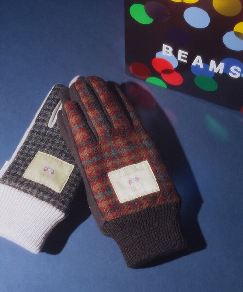 Ray BEAMS（レイビームス）の「MOON ジャージー グローブ 25AW（手袋・レディース・ダークブラウン/ライトグレー/グレー・ONE SIZE）」の2枚目の写真