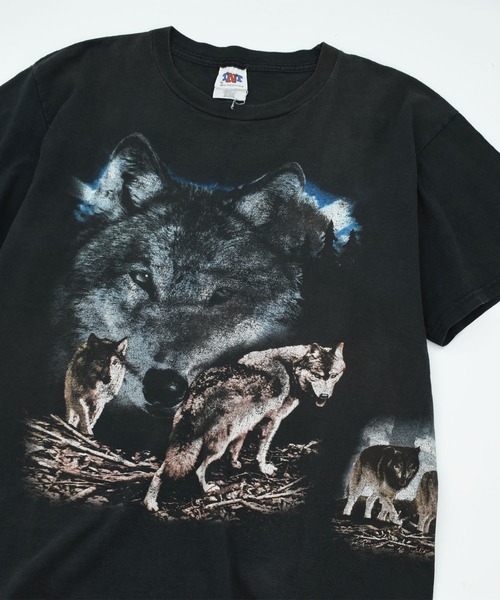 LABORATORY R（ラボラトリーアール）の「【USED】90’s TNT “Wolf” アニマル Tシャツ（Tシャツ/カットソー・メンズ・ブラック・LARGE）」の2枚目の写真