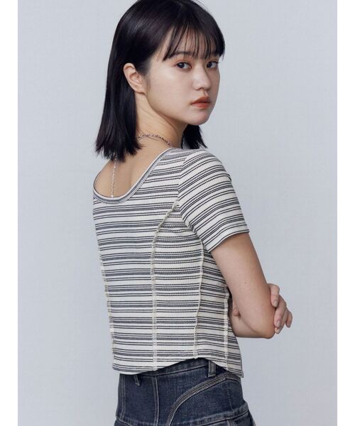 EMODA（エモダ）の「カットツインセット（Tシャツ/カットソー・レディース・ブルー/その他/ブラック・FREE）」の5枚目の写真