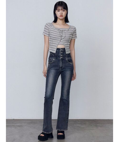 EMODA（エモダ）の「カットツインセット（Tシャツ/カットソー・レディース・ブルー/その他/ブラック・FREE）」の7枚目の写真