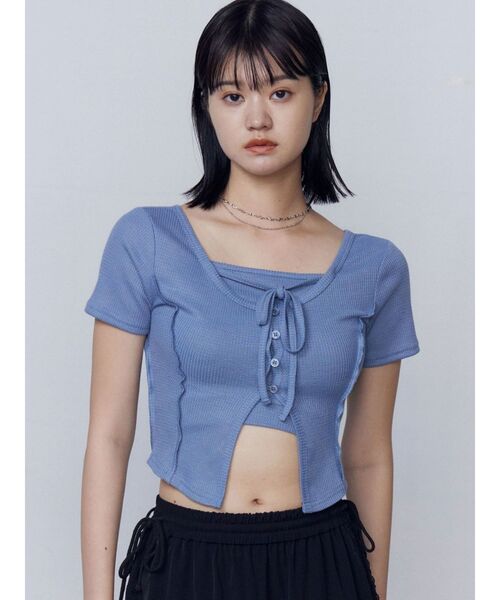 EMODA（エモダ）の「カットツインセット（Tシャツ/カットソー・レディース・ブルー/その他/ブラック・FREE）」の14枚目の写真