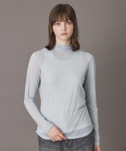 DRESSTERIOR（ドレステリア）の「【シアー素材】シアータートルトップス（Tシャツ/カットソー・レディース・サックスブルー/ブラック/ライトベージュ・38/36/34/40）」の12枚目の写真