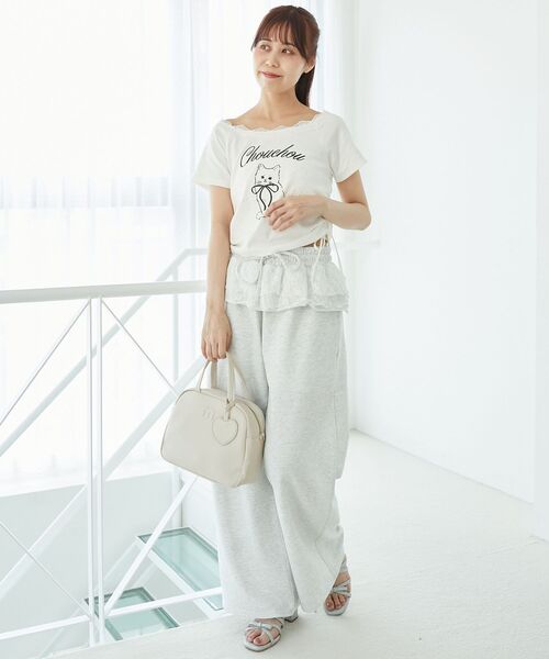 MAJESTIC LEGON(マジェスティックレゴン)の「キラキラエンジェルTシャツ(Tシャツ/カットソー・レディース・ブラック/オフホワイト/ブルー・MEDIUM)」の4枚目の写真
