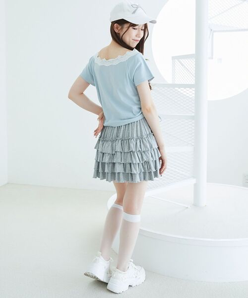 MAJESTIC LEGON(マジェスティックレゴン)の「キラキラエンジェルTシャツ(Tシャツ/カットソー・レディース・ブラック/オフホワイト/ブルー・MEDIUM)」の12枚目の写真