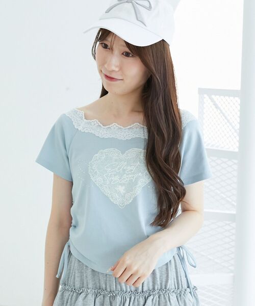 MAJESTIC LEGON(マジェスティックレゴン)の「キラキラエンジェルTシャツ(Tシャツ/カットソー・レディース・ブラック/オフホワイト/ブルー・MEDIUM)」の13枚目の写真