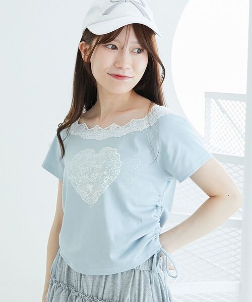 MAJESTIC LEGON(マジェスティックレゴン)の「キラキラエンジェルTシャツ(Tシャツ/カットソー・レディース・ブラック/オフホワイト/ブルー・MEDIUM)」の14枚目の写真