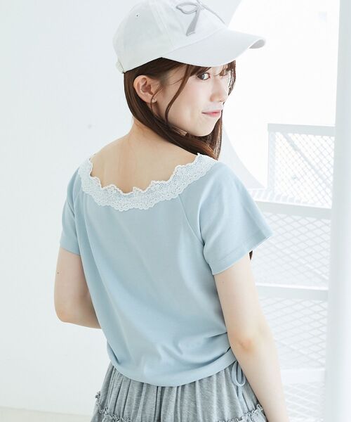 MAJESTIC LEGON(マジェスティックレゴン)の「キラキラエンジェルTシャツ(Tシャツ/カットソー・レディース・ブラック/オフホワイト/ブルー・MEDIUM)」の15枚目の写真