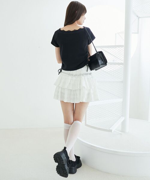 MAJESTIC LEGON(マジェスティックレゴン)の「キラキラエンジェルTシャツ(Tシャツ/カットソー・レディース・ブラック/オフホワイト/ブルー・MEDIUM)」の19枚目の写真