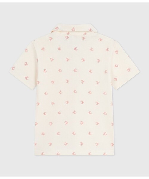 PETIT BATEAU(プチバトー)の「半袖ポロシャツ(ポロシャツ・キッズ・ホワイト×レッド・5YEAR/3YEAR/4YEAR)」の2枚目の写真